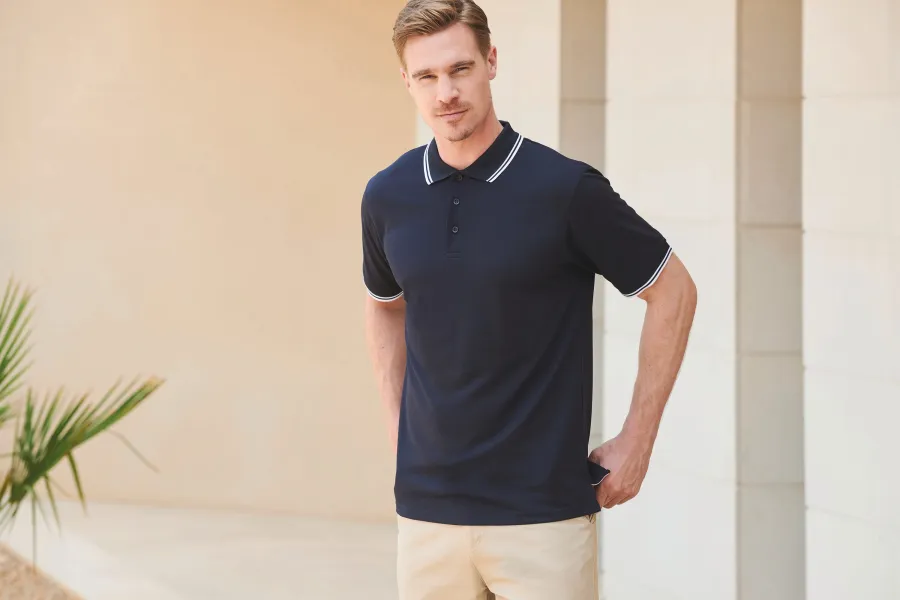 Polo Cool Plus avec liseré — Henbury personnalisable
