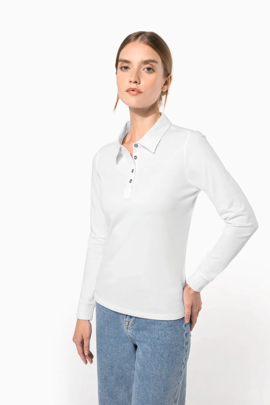 Polo jersey manches longues femme — Kariban personnalisable