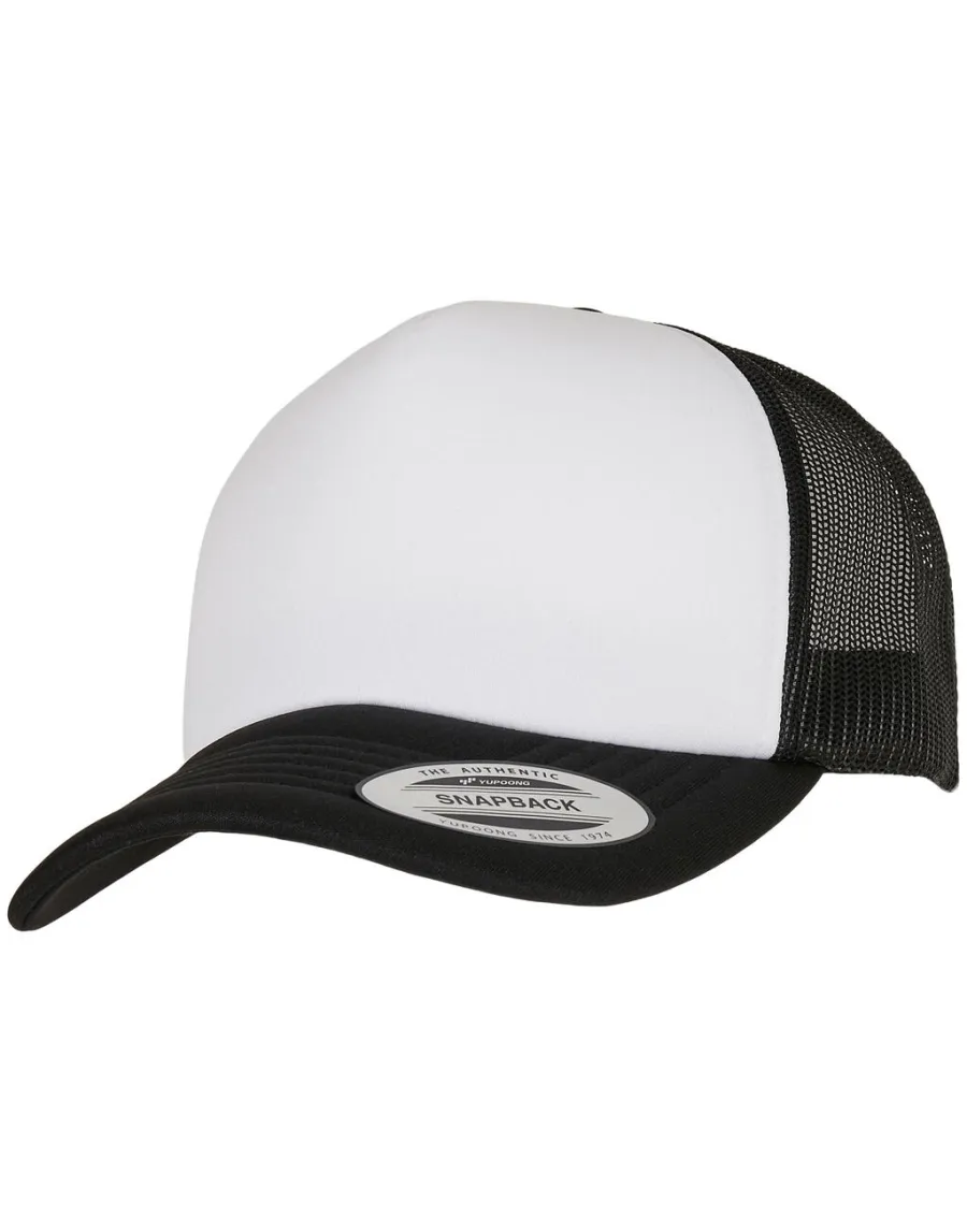 Classic Curved Foam Trucker Cap – White Front — Flexfit personnalisable