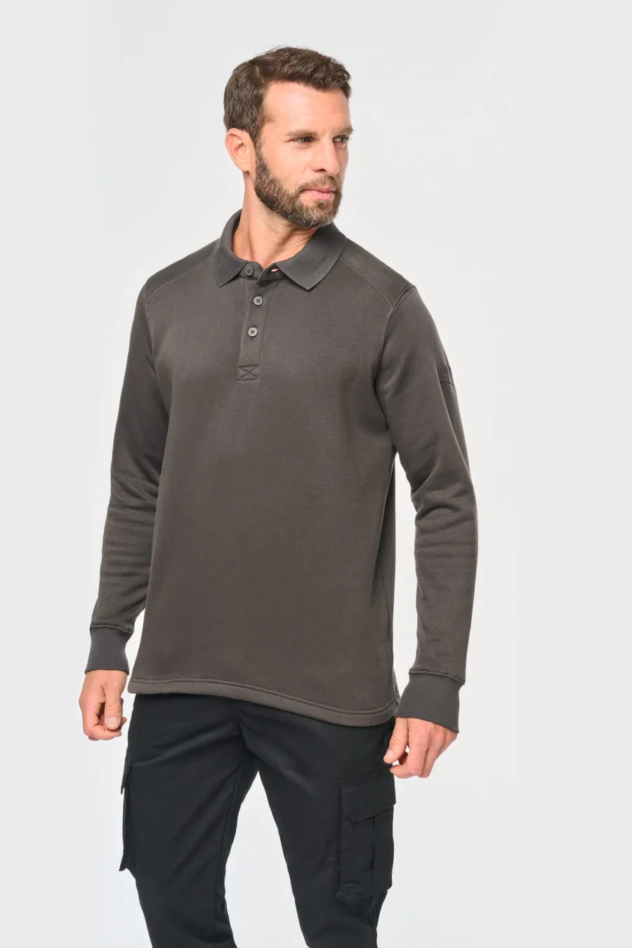 Sweat-shirt col polo homme — WK. Designed To Work personnalisable