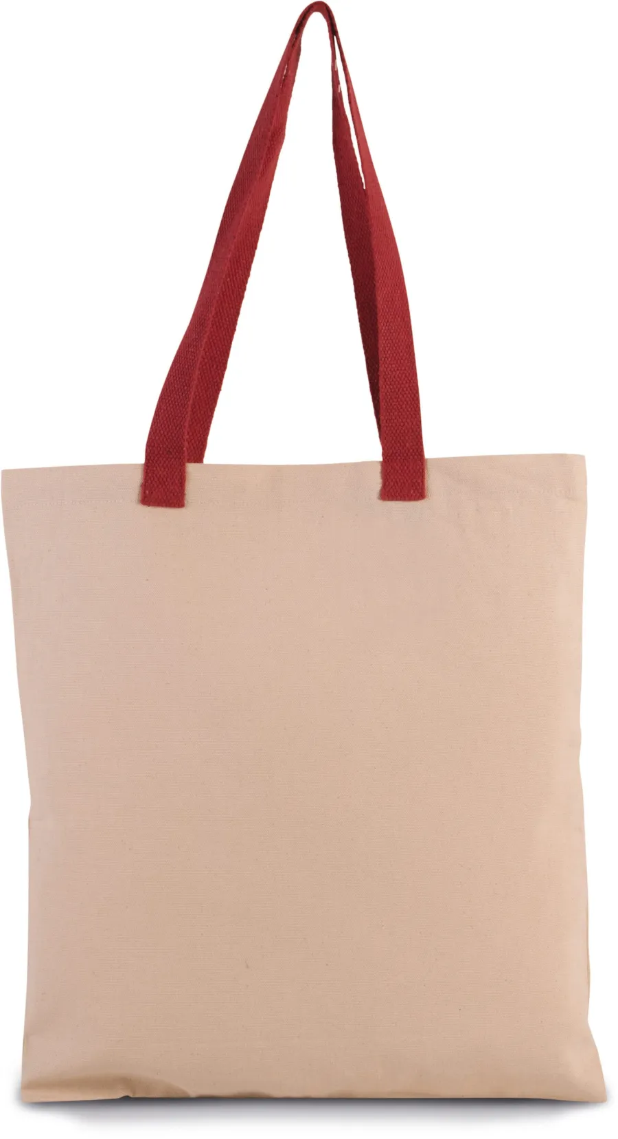 Sac shopping plat en toile avec poignées contrastées — Kimood personnalisable