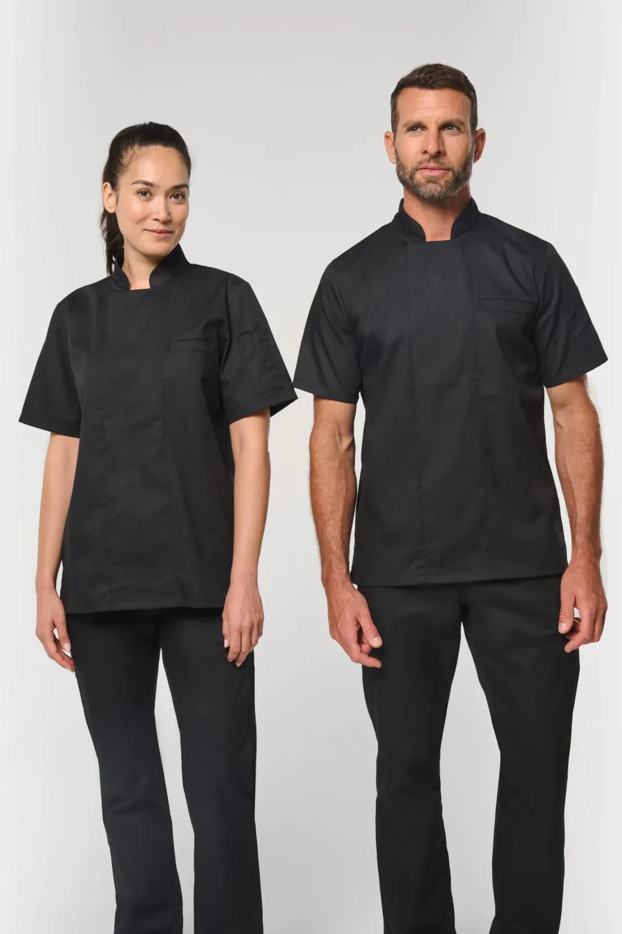 Veste de cuisine écoresponsable manches courtes unisexe — WK. Designed To Work personnalisable
