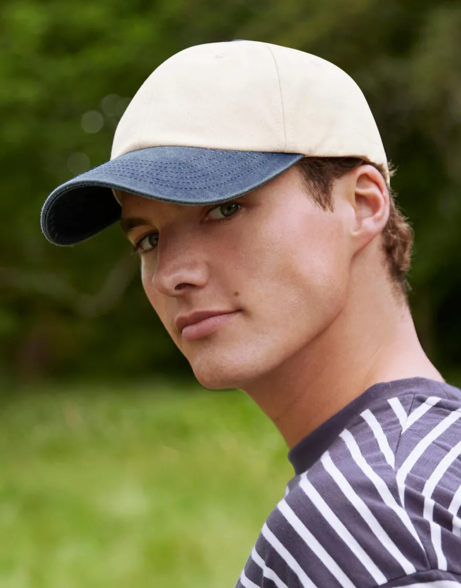 Contrast Peak Low Profile Vintage Cap — Beechfield personnalisable