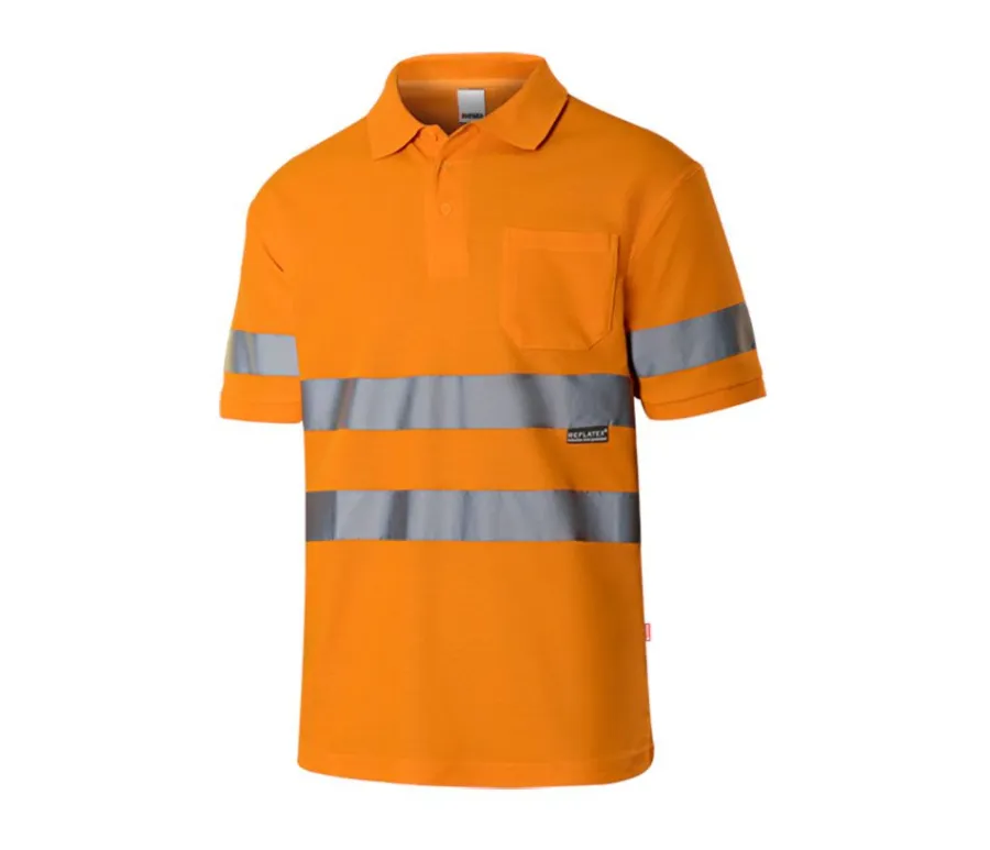 POLO COTON/POLYESTER À MANCHES COURTES HAUTE VISIBILTÉ — Velilla personnalisable