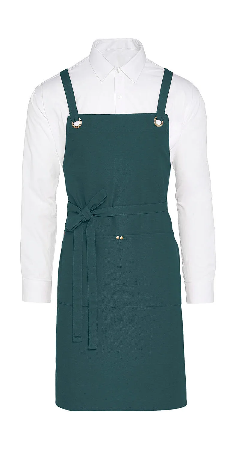 PROVENCE - Crossover Eyelets Bib Apron with Pocket — SG Accessories - BISTRO personnalisable