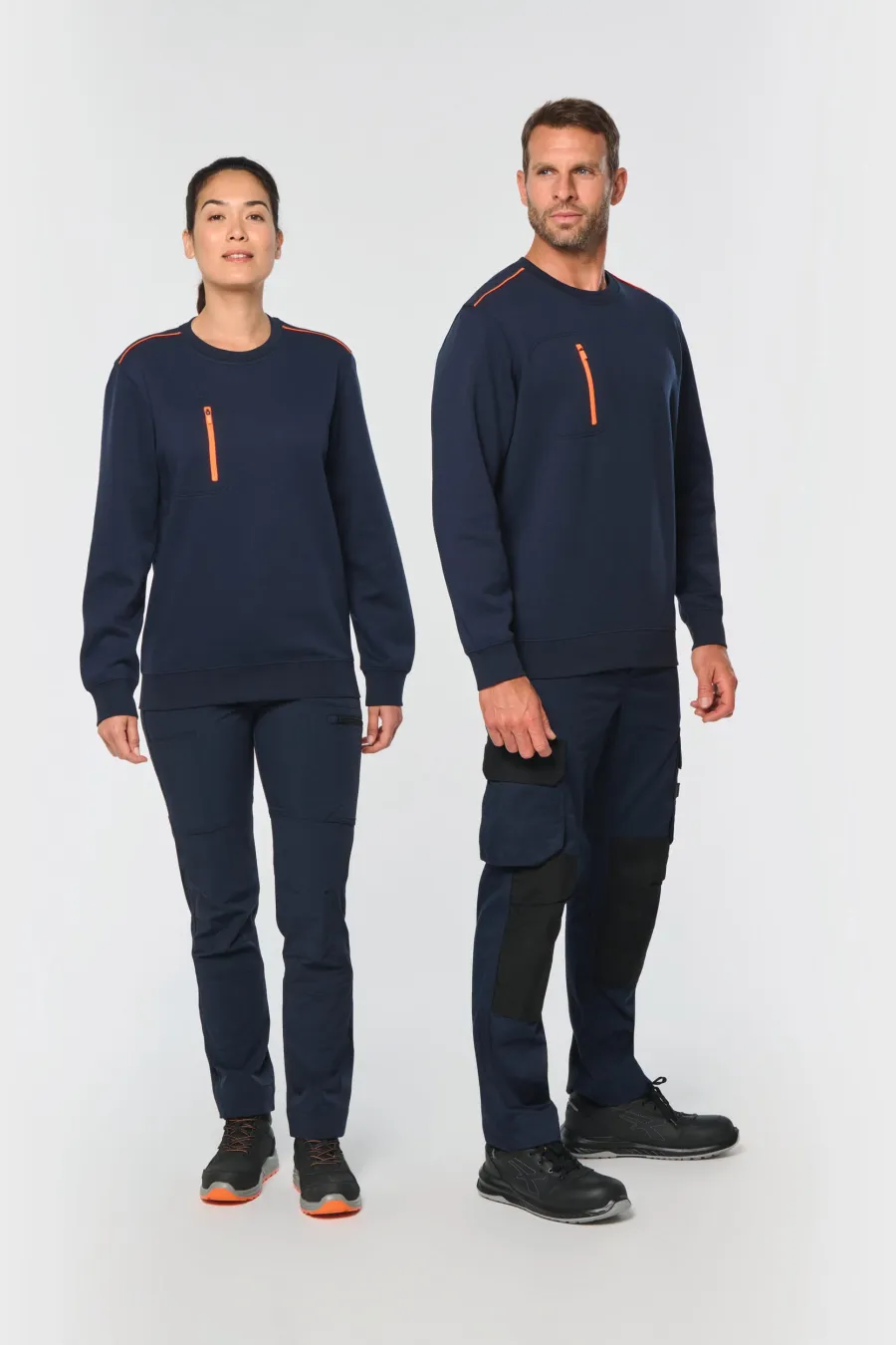 Sweat-shirt Day To Day zip poche contrastée unisexe — WK. Designed To Work personnalisable
