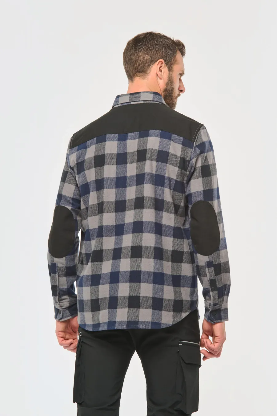 Chemise à carreaux avec poches homme — WK. Designed To Work personnalisable