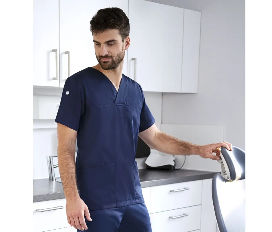 SHORT-SLEEVE MEN'S SLIP-ON TUNIC ESSENTIAL — Karlowsky personnalisable