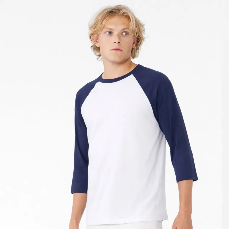 UNISEX 3/4 SLEEVE BASEBALL TEE — Bella+Canvas personnalisable