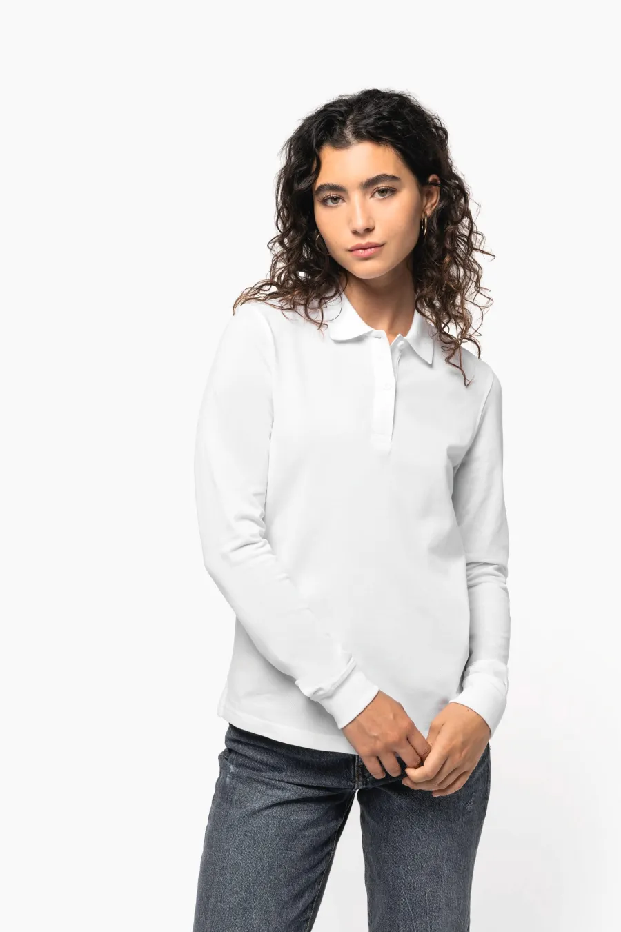 Polo piqué manches longues Bio180 femme — Kariban personnalisable