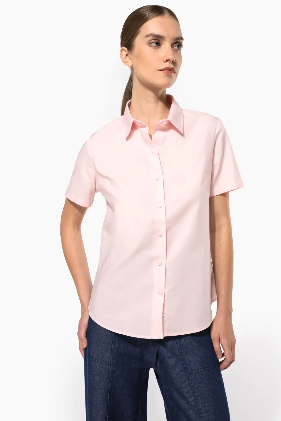 Chemise Oxford manches courtes femme — Kariban personnalisable