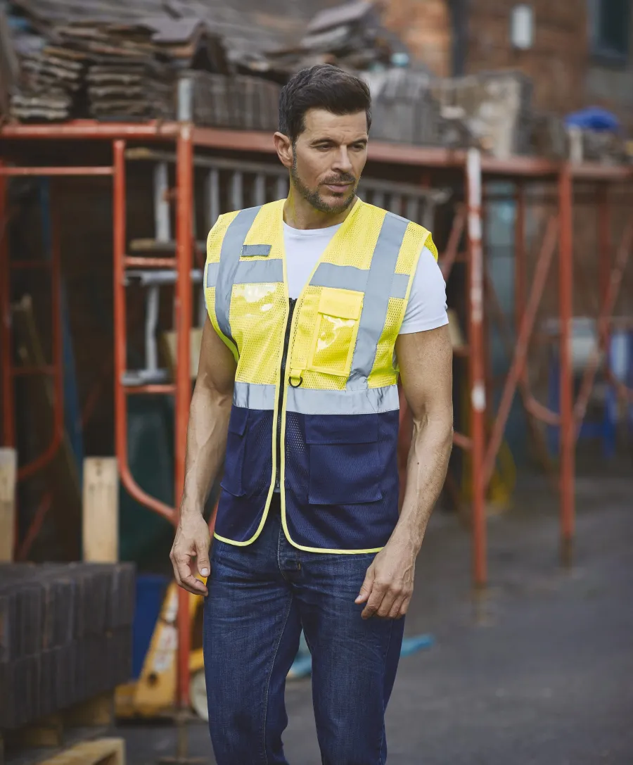 Gilet haute visibilité Top Cool "Management" — Yoko personnalisable
