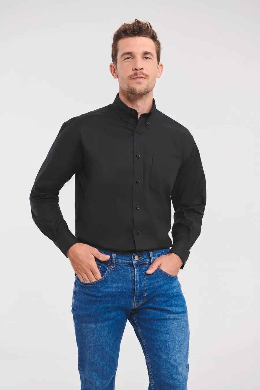Chemise homme manches longues Oxford — Russell Athletic personnalisable
