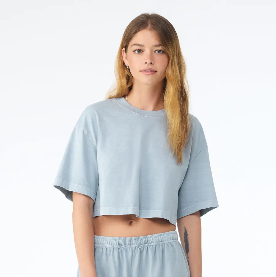 WOMEN'S HEAVYWEIGHT WASHED CROPPED TEE — Bella+Canvas personnalisable