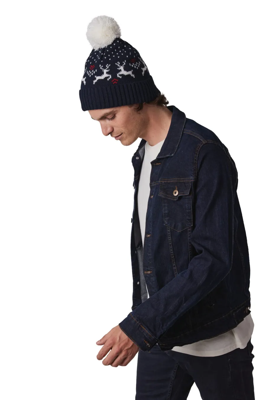 Bonnet de Noël motifs rennes — K-up personnalisable