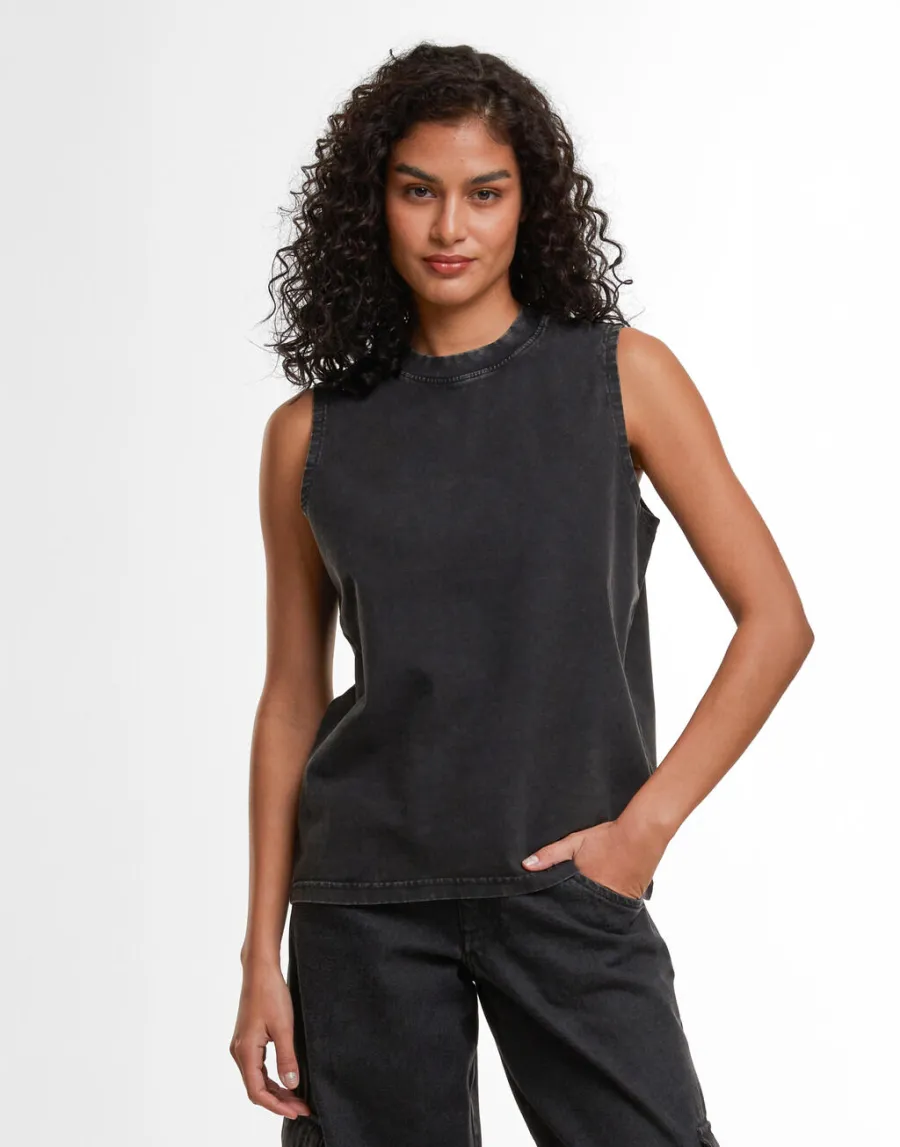 Ladies Vintage Washed Sleeveless Tee — Build Your Brand personnalisable