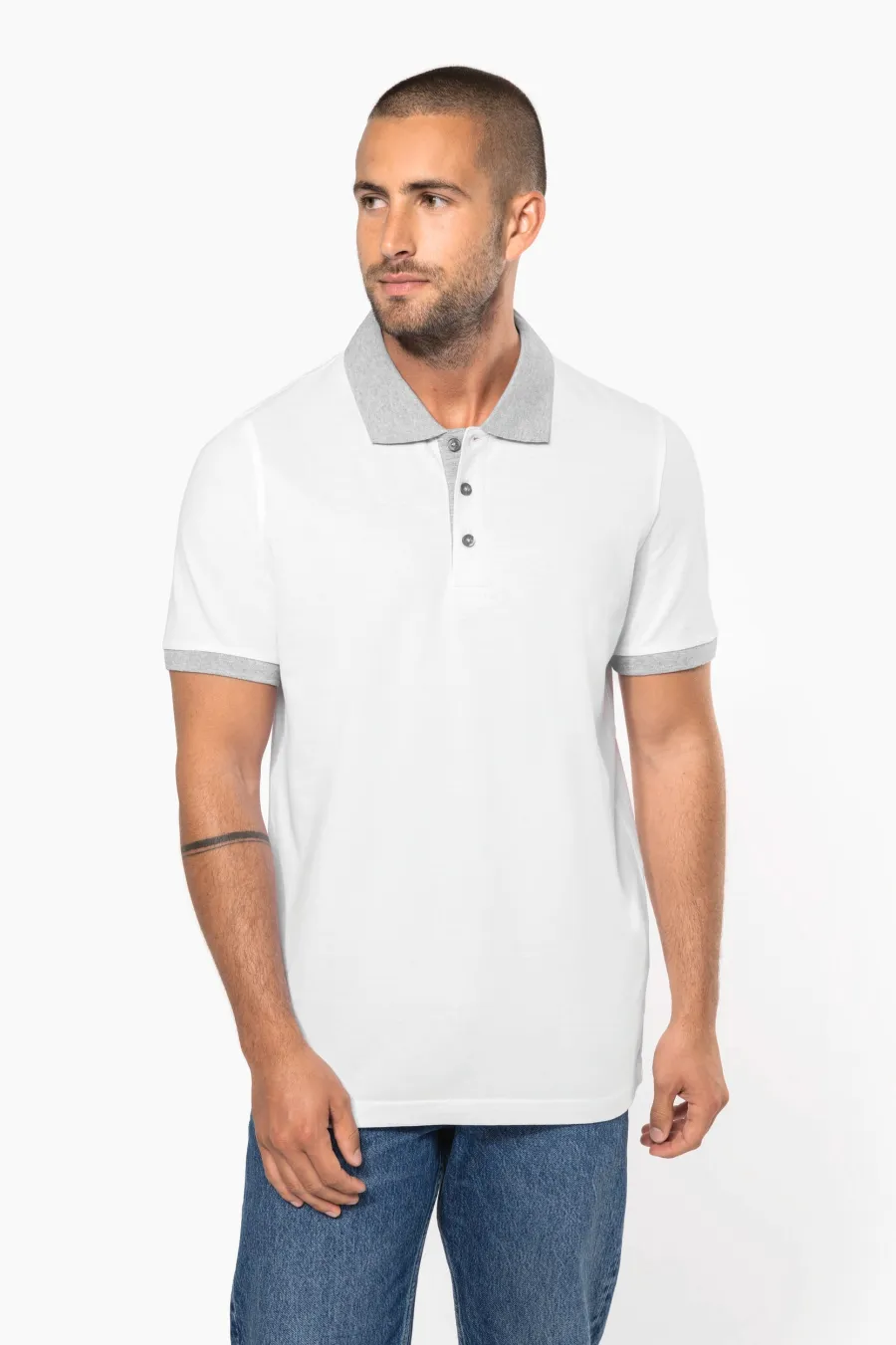 Polo piqué bicolore homme — Kariban personnalisable