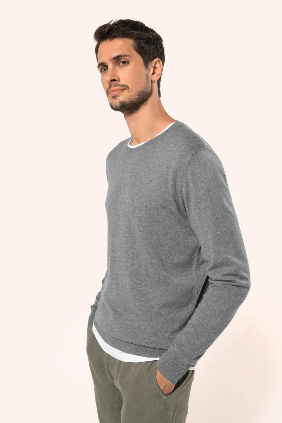 Pull Supima® col rond homme — Kariban Premium personnalisable