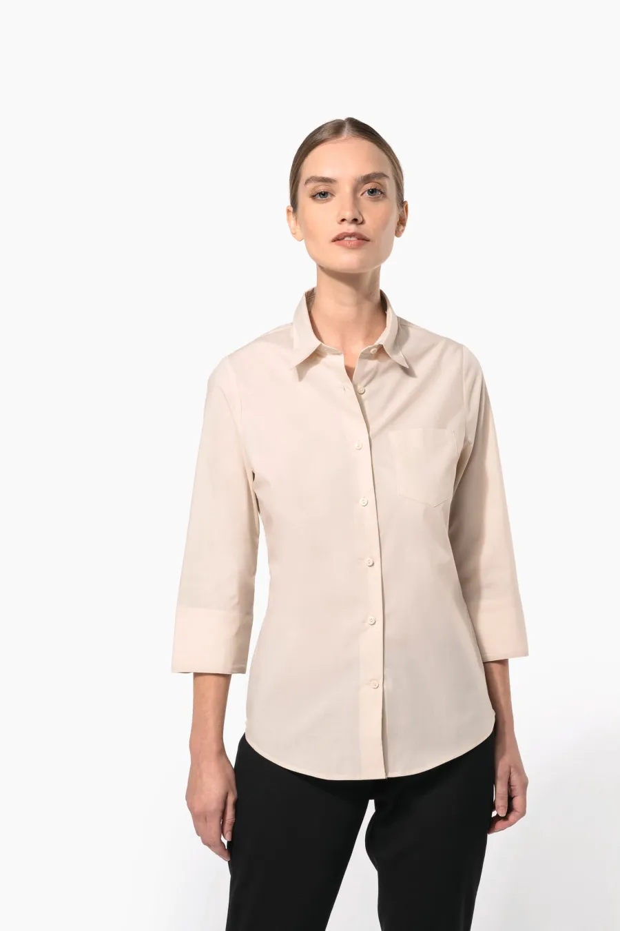 Chemise popeline polycoton manches 3/4 entretien facile femme — Kariban personnalisable