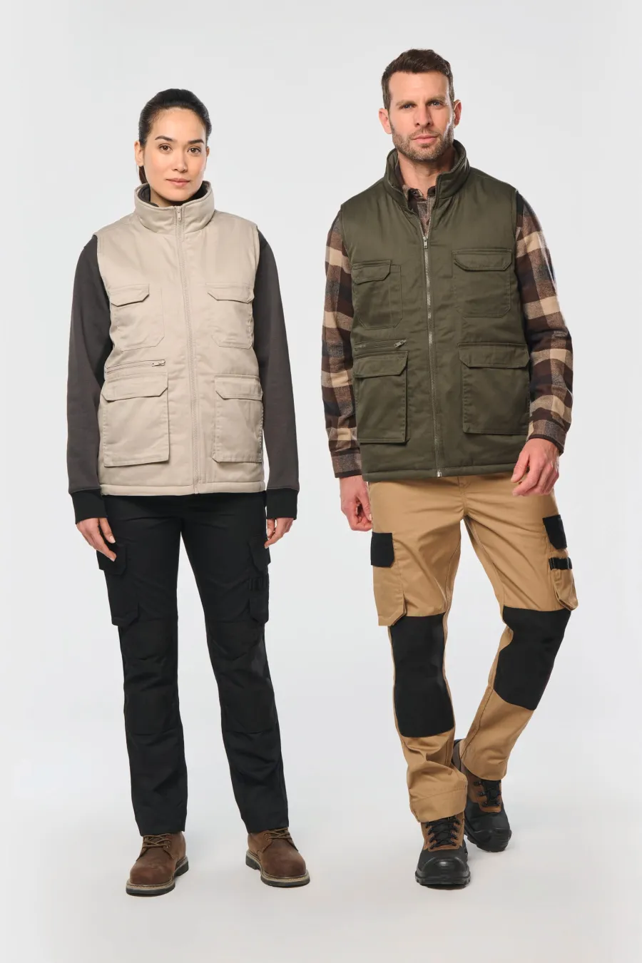 Gilet polycoton multipoches rembourré unisexe — WK. Designed To Work personnalisable