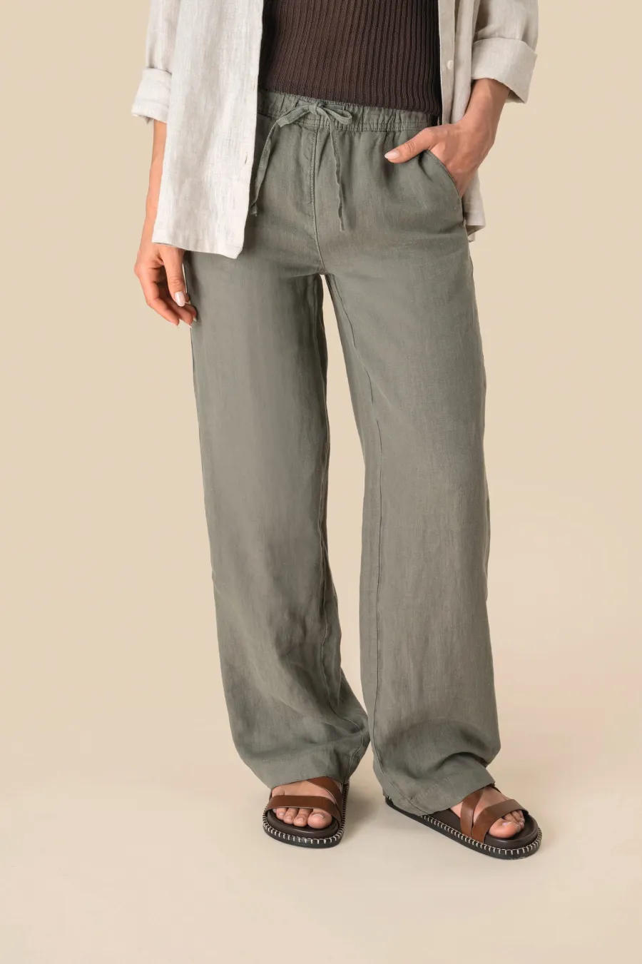 Pantalon délavé en lin femme — Spasso personnalisable