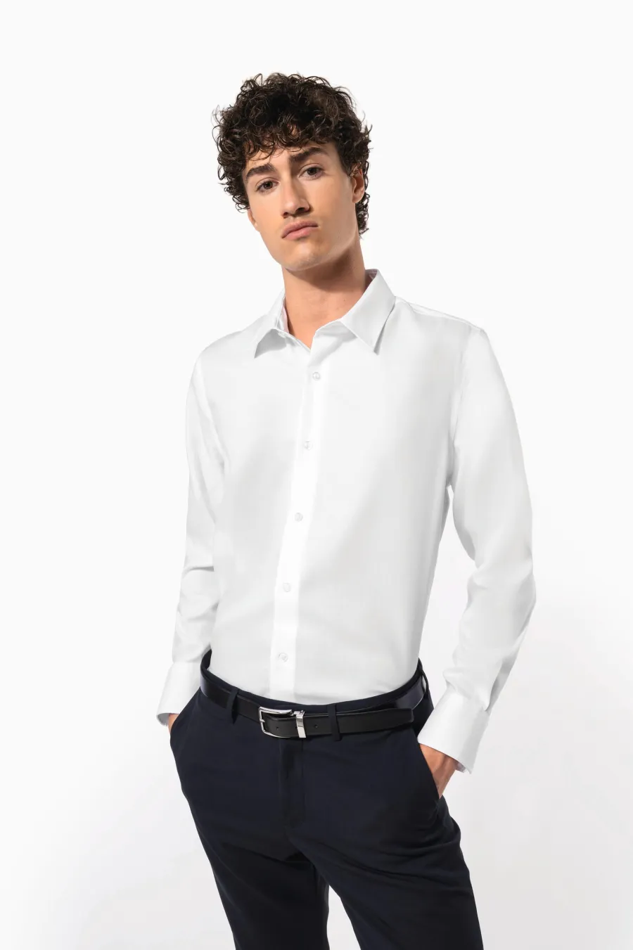 Chemise ajustée manches longues sans repassage — Kariban personnalisable