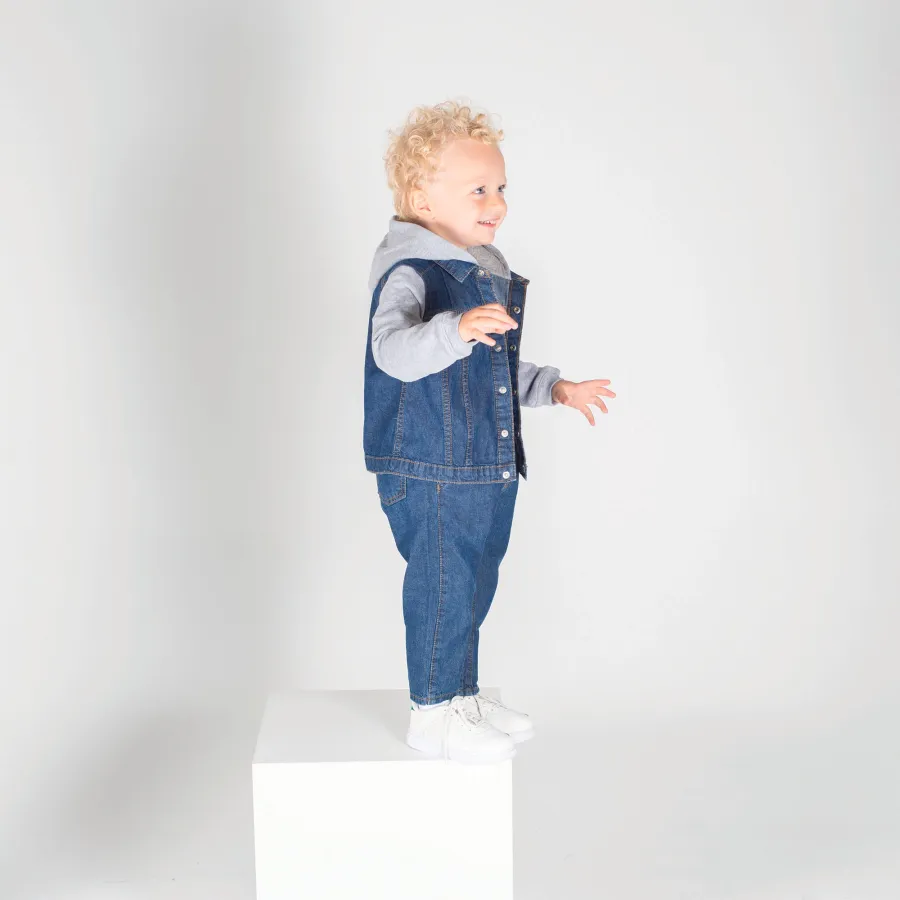 Veste en jean à capuche enfant — Larkwood personnalisable