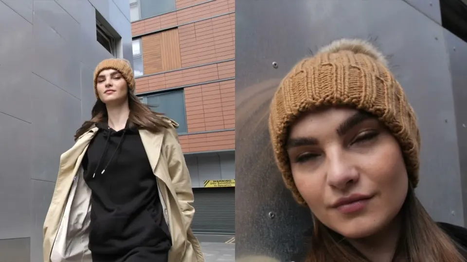 Vidéo du produit Fur Pop Pom Chunky Beanie