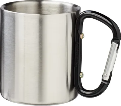 Mug isolant Alpes avec mousqueton 200ml coloris noir