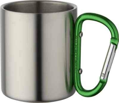 Mug isolant Alpes avec mousqueton 200ml coloris vert