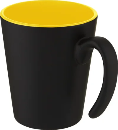 Mug en céramique Oli 360 ml avec anse coloris jaune
