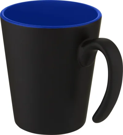 Mug en céramique Oli 360 ml avec anse coloris bleu