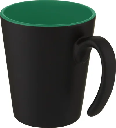 Mug en céramique Oli 360 ml avec anse coloris vert