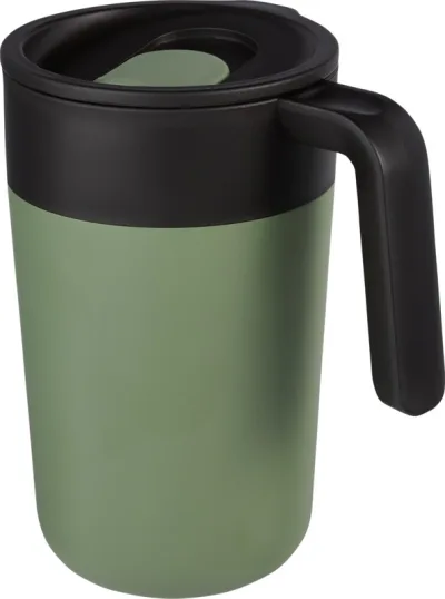 Tasse Nordia de 400 ml recyclée à double paroi coloris vert bruyère