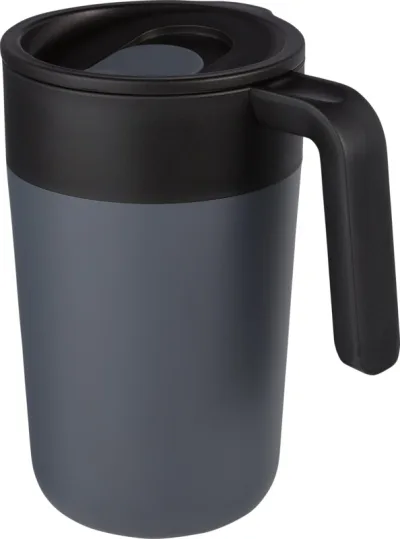 Tasse Nordia de 400 ml recyclée à double paroi coloris gris