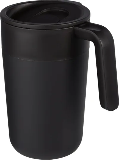 Tasse Nordia de 400 ml recyclée à double paroi coloris noir