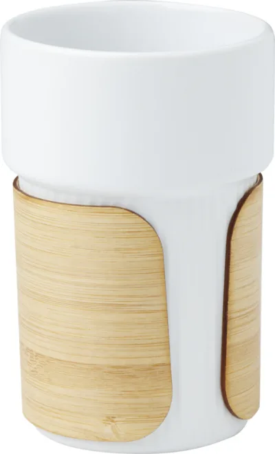 Gobelet Fika de 340 ml avec couvercle en bambou personnalisé avec logo — Perstil Lyon