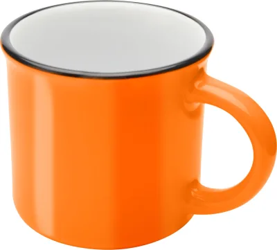 Mug Bari en céramique de 240 ml avec finition brillante coloris orange