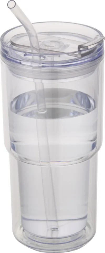 Gobelet en plastique à double paroi Archer de 480 ml coloris translucide