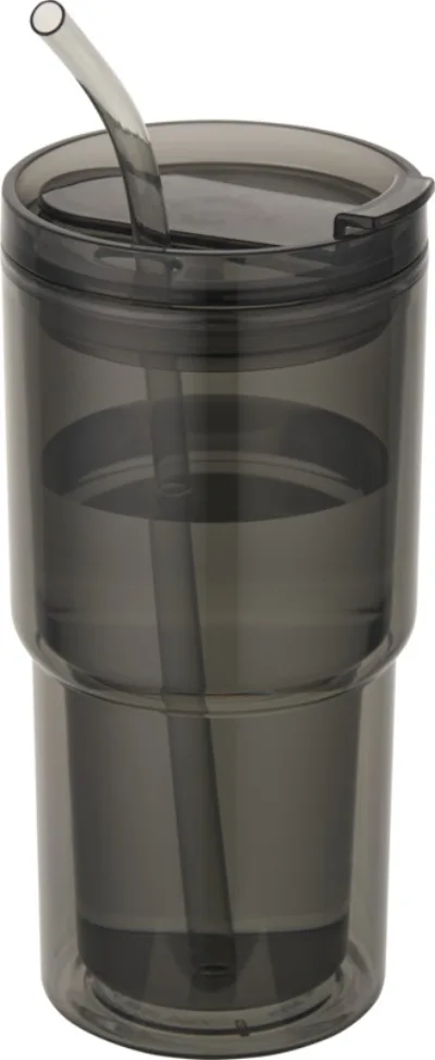 Gobelet en plastique à double paroi Archer de 480 ml coloris noir