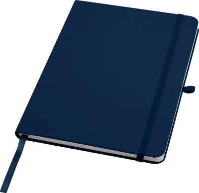Carnet A5 Teak ligné recyclé à couverture rigide coloris marine