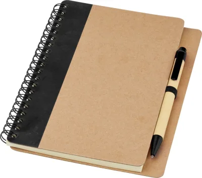 Carnet de notes recyclé avec stylo Priestly coloris noir