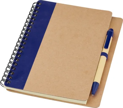 Carnet de notes recyclé avec stylo Priestly coloris marine