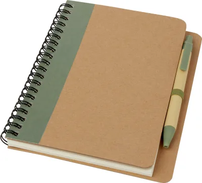 Carnet de notes recyclé avec stylo Priestly coloris vert bruyère