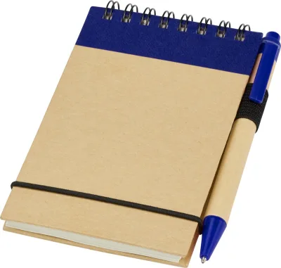 Bloc-notes recyclé format A7 avec stylo Zuse coloris marine