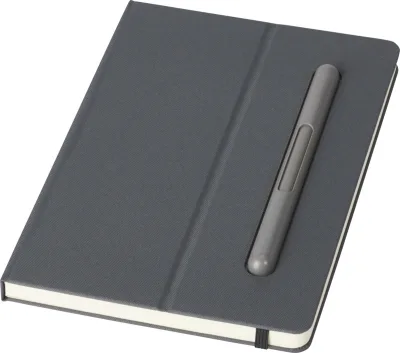 Ensemble stylo à bille et carnet de notes Skribo coloris gris