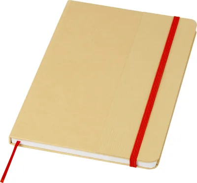 Carnet à couverture rigide A5 Nelida en carton recyclé coloris rouge