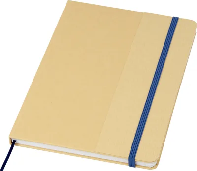 Carnet à couverture rigide A5 Nelida en carton recyclé coloris bleu océan