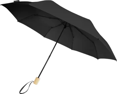 Parapluie 21" pliable windproof en PET recyclé Birgit coloris noir