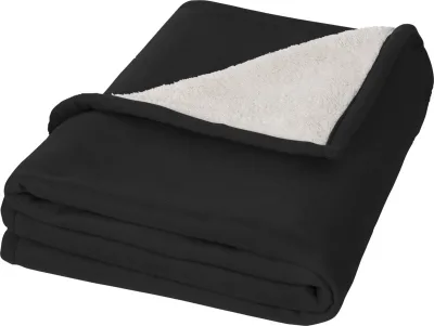 Plaid Springwood en polaire sherpa douce coloris noir